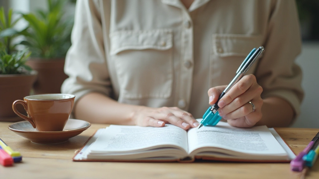 Werkplek met notitieboeken, markeerstiften en een kopje thee, klaar voor studie sessies